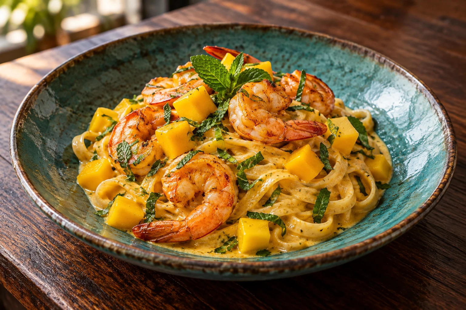 Fettuccine Taj Mahal — imagem criada a partir do cardápio