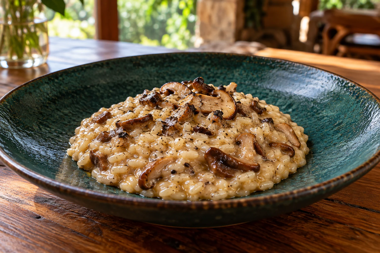 Risoto de funghi porcini trufado — imagem criada a partir do cardápio
